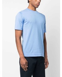 T-shirt à col rond bleu clair John Smedley