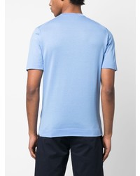 T-shirt à col rond bleu clair John Smedley