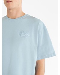 T-shirt à col rond bleu clair Etro