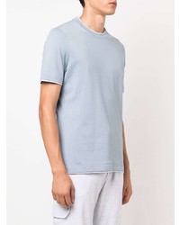 T-shirt à col rond bleu clair Brunello Cucinelli