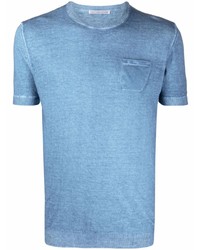 T-shirt à col rond bleu clair Daniele Alessandrini