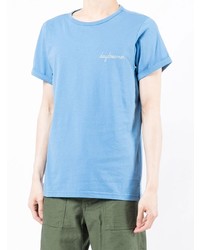 T-shirt à col rond bleu clair Maison Labiche