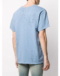 T-shirt à col rond bleu clair Amiri