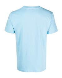 T-shirt à col rond bleu clair Moschino