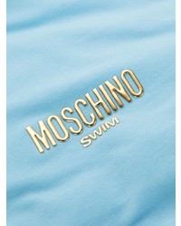 T-shirt à col rond bleu clair Moschino