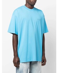 T-shirt à col rond bleu clair Vetements