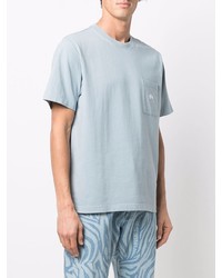 T-shirt à col rond bleu clair Stussy