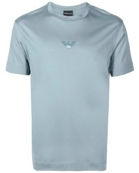 T-shirt à col rond bleu clair Emporio Armani