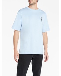 T-shirt à col rond bleu clair Giuseppe Zanotti