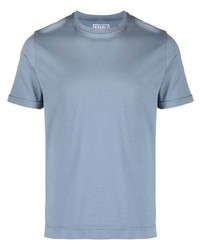 T-shirt à col rond bleu clair Fedeli