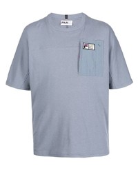 T-shirt à col rond bleu clair Fila