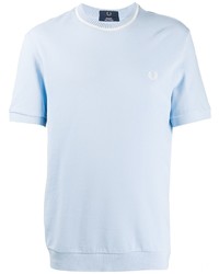 T-shirt à col rond bleu clair Fred Perry