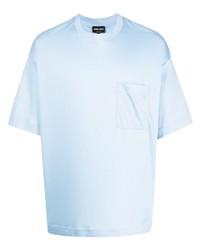 T-shirt à col rond bleu clair Giorgio Armani