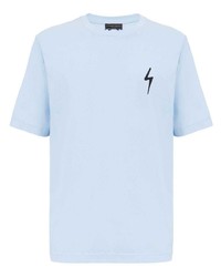 T-shirt à col rond bleu clair Giuseppe Zanotti
