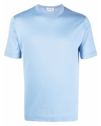 T-shirt à col rond bleu clair John Smedley