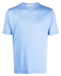 T-shirt à col rond bleu clair John Smedley