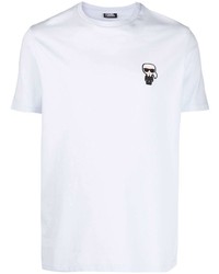 T-shirt à col rond bleu clair Karl Lagerfeld