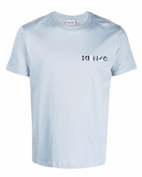 T-shirt à col rond bleu clair Kenzo