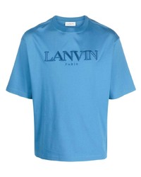 T-shirt à col rond bleu clair Lanvin