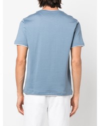 T-shirt à col rond bleu clair Eleventy