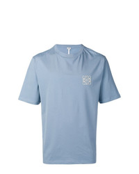 T-shirt à col rond bleu clair Loewe
