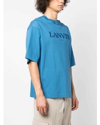 T-shirt à col rond bleu clair Lanvin