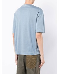 T-shirt à col rond bleu clair Emporio Armani