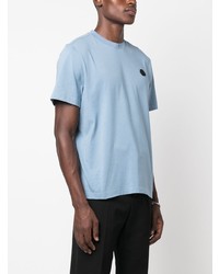 T-shirt à col rond bleu clair Moncler