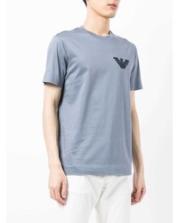 T-shirt à col rond bleu clair Emporio Armani