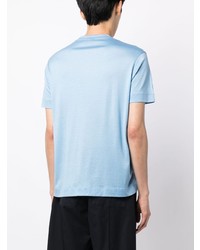 T-shirt à col rond bleu clair Emporio Armani