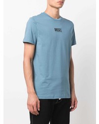 T-shirt à col rond bleu clair Diesel