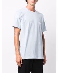 T-shirt à col rond bleu clair Stussy