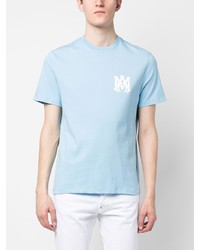 T-shirt à col rond bleu clair Amiri