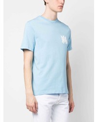 T-shirt à col rond bleu clair Amiri