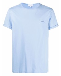 T-shirt à col rond bleu clair Maison Labiche