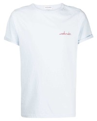 T-shirt à col rond bleu clair Maison Labiche