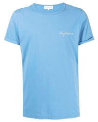 T-shirt à col rond bleu clair Maison Labiche