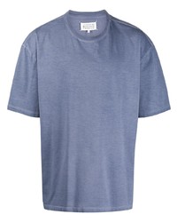 T-shirt à col rond bleu clair Maison Margiela