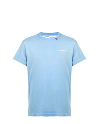 T-shirt à col rond bleu clair Off-White