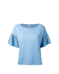 T-shirt à col rond bleu clair P.A.R.O.S.H.