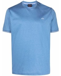 T-shirt à col rond bleu clair Paul & Shark