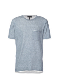 T-shirt à col rond bleu clair rag & bone