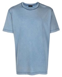 T-shirt à col rond bleu clair Roberto Collina