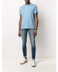 T-shirt à col rond bleu clair Dondup