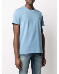 T-shirt à col rond bleu clair Dondup