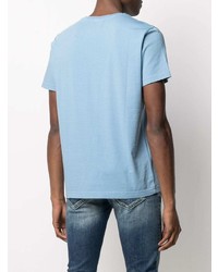 T-shirt à col rond bleu clair Dondup