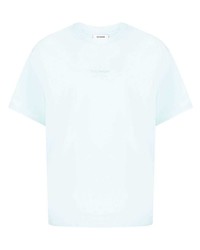 T-shirt à col rond bleu clair Sandro