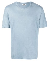T-shirt à col rond bleu clair Sandro
