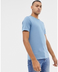 T-shirt à col rond bleu clair Selected Homme