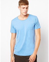 T-shirt à col rond bleu clair Selected